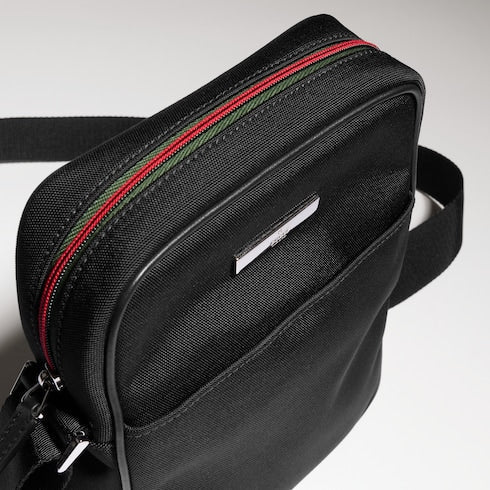 Gucci Tag small crossbody bag - black GG canvas