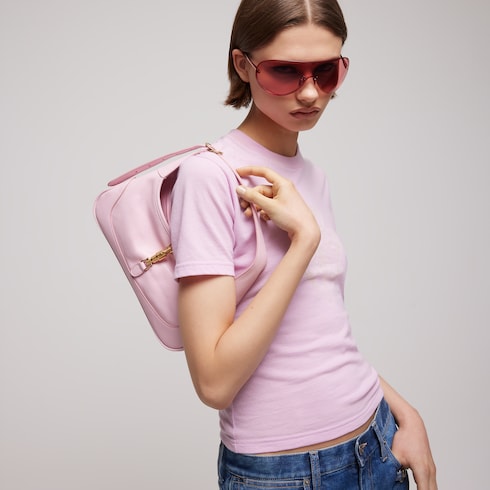 Jackie Slim medium shoulder bag - light pink leather