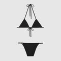Sparkling jersey bikini set - black