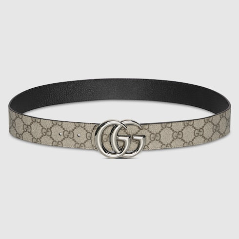 Reversible GG Marmont belt - black leather