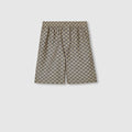 GG linen blend canvas shorts - beige and blue