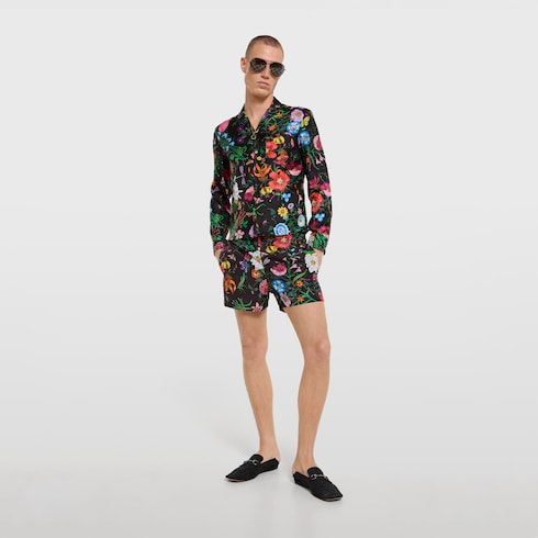 Printed nylon swim shorts - multicolor