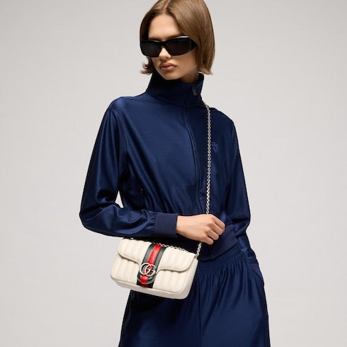 Jetset GG Marmont small shoulder bag - white leather