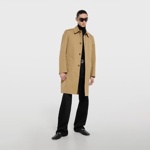 GG cotton gabardine coat - beige