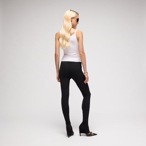 Viscose crêpe jersey top with Horsebit - white