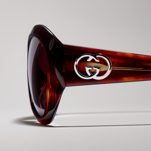 Geometric-frame sunglasses - brown tortoiseshell