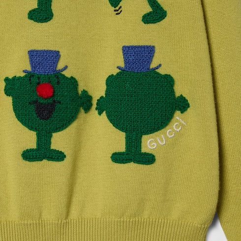 Children's cotton sweater - lime green
