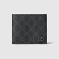 Grey interior GG bi-fold wallet - black GG Supreme