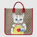 Children's GG tote bag with print - beige and brown GG Supreme