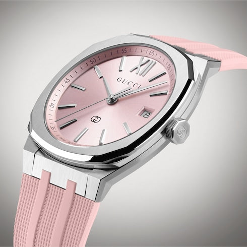 Gucci 25H watch, 36mm - pink rubber