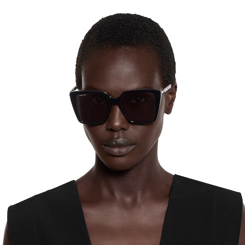 Square frame sunglasses - black