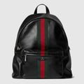 Web Trademark large backpack - black leather