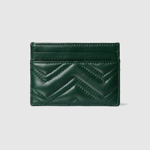 GG Marmont card case - green leather