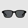 Rectangular-frame sunglasses - black