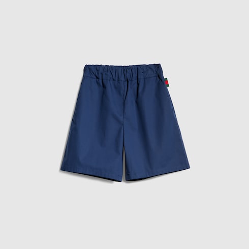 Children's cotton poplin shorts - blue