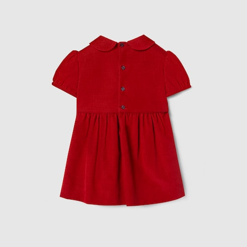 Children's velvet corduroy dress - red