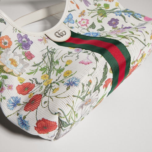 Gucci Giglio small tote bag - white and multicolor net