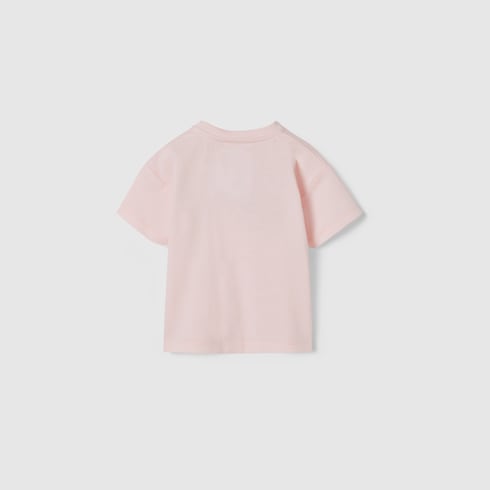 Baby cotton T-shirt with print - pale pink
