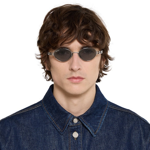 Oval frame sunglasses - light ruthenium