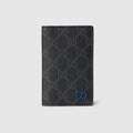 Blue interior GG long card case - black Supreme