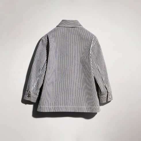 Children's striped denim jacket - white and blue