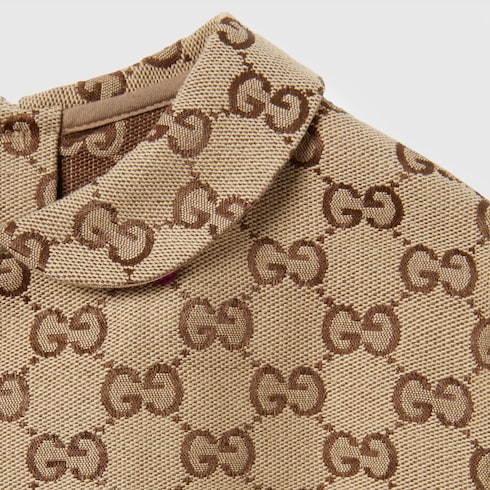 Children's GG canvas dress - beige and brown