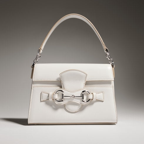 Horsebit Duomo small top handle bag - white leather