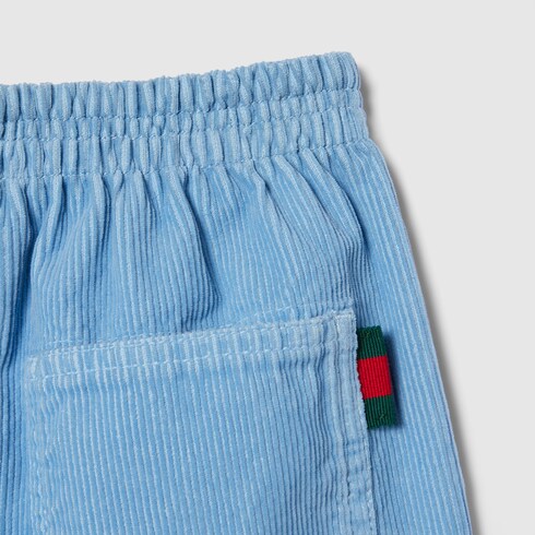 Children's velvet corduroy shorts - light blue