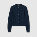 GG fine fabric jacquard cardigan - navy