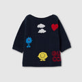 Children's cotton crochet sweater - blue