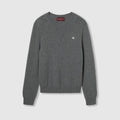 Embroidered wool cashmere sweater - grey