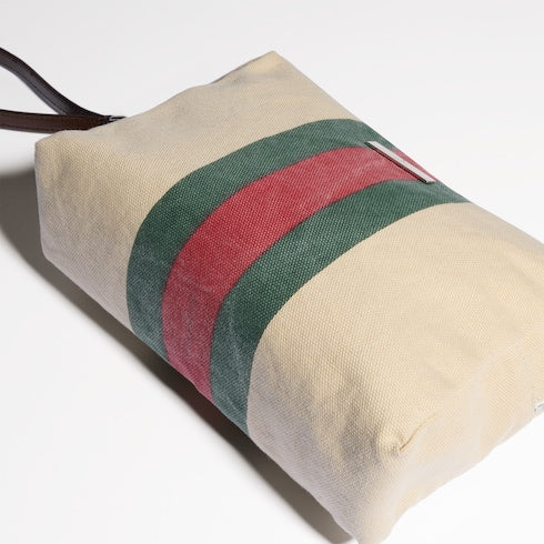 Positano small pouch - ivory canvas
