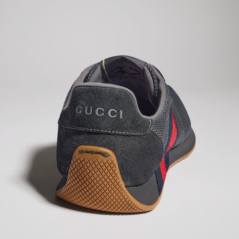 Women's Gucci Tempo sneaker - dark grey mesh and suede