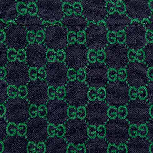 Children's GG cotton mini skirt - navy and green
