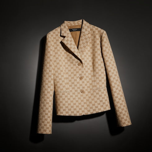 GG cotton canvas jacket - sand and beige