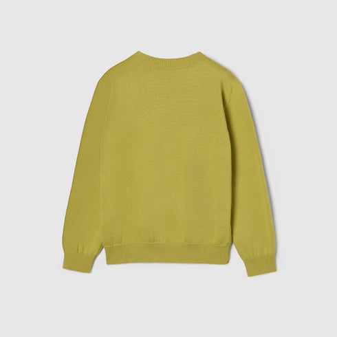 Children's cotton sweater - lime green