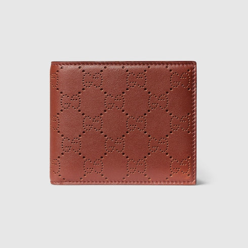 Aria bi-fold wallet - russet GG leather