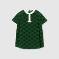 Baby GG cotton velvet dress - green