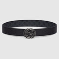 Reversible belt with Interlocking G buckle - black Supreme and black leather