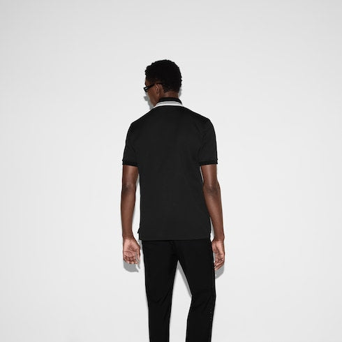 Cotton polo shirt - black