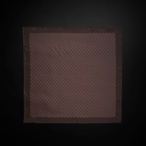 GG silk twill jacquard carré - brown