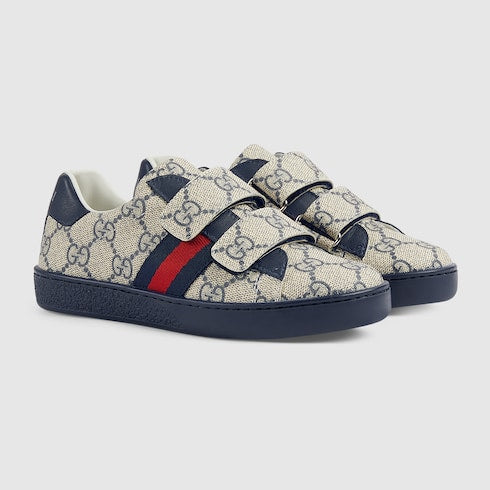 Children's Ace sneaker - blue and grey GG Supreme