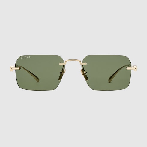 Frameless rectangular sunglasses - gold