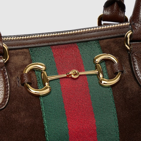 Borsetto medium boston bag - dark brown suede