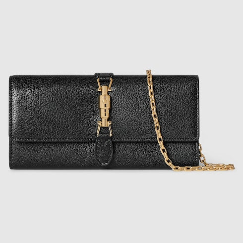 Gucci Jackie wallet on chain - black leather