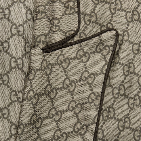 GG Supreme print silk shirt - beige and ebony