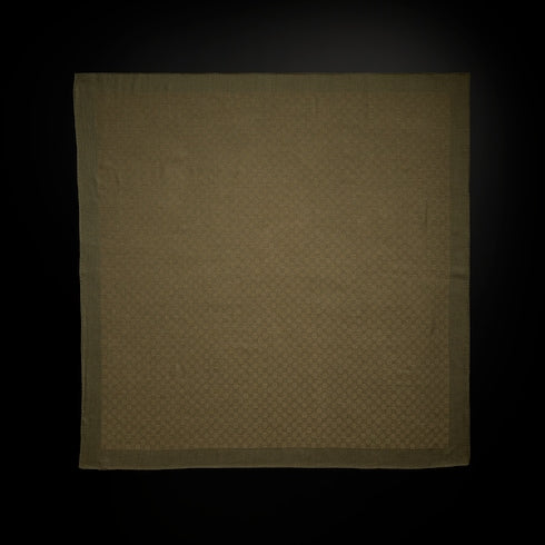 GG wool silk jacquard shawl - dark green