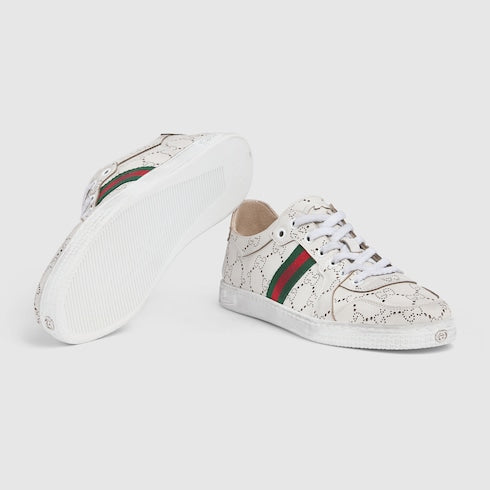 Men's Stretch low-top sneaker - white GG leather