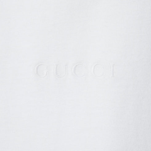 Cotton jersey T-shirt with embroidery - white
