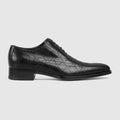 Men's lace-up shoe with lasered GG - black lasered GG leather